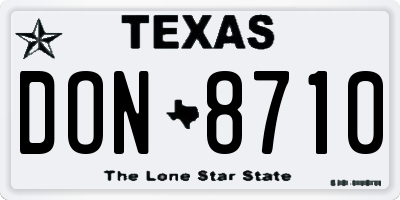 TX license plate DON8710