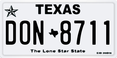 TX license plate DON8711