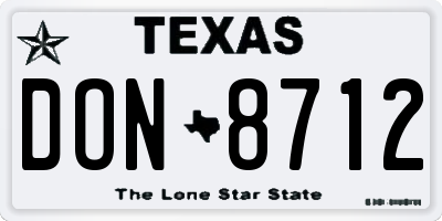 TX license plate DON8712