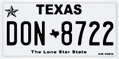 TX license plate DON8722