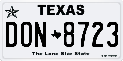 TX license plate DON8723