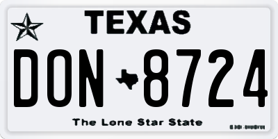 TX license plate DON8724