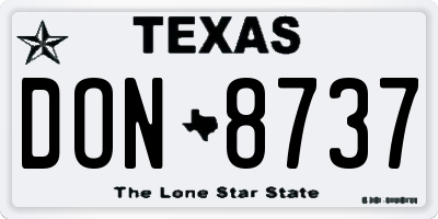 TX license plate DON8737