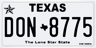 TX license plate DON8775