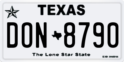 TX license plate DON8790