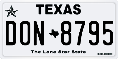 TX license plate DON8795