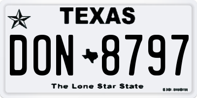 TX license plate DON8797