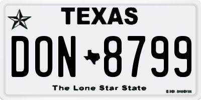TX license plate DON8799