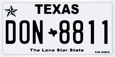 TX license plate DON8811