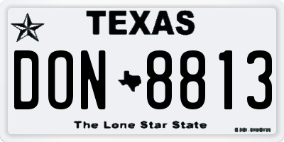 TX license plate DON8813