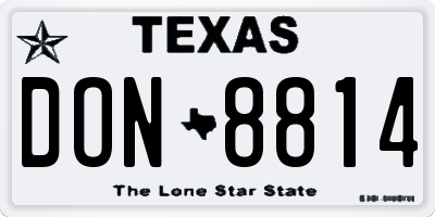 TX license plate DON8814