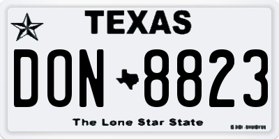TX license plate DON8823