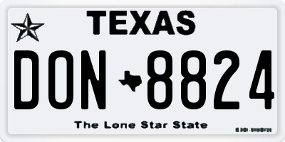 TX license plate DON8824