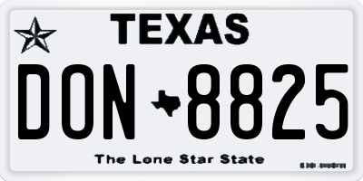 TX license plate DON8825