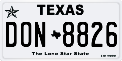 TX license plate DON8826