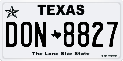 TX license plate DON8827