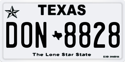 TX license plate DON8828