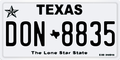 TX license plate DON8835