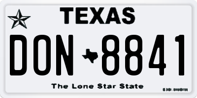 TX license plate DON8841