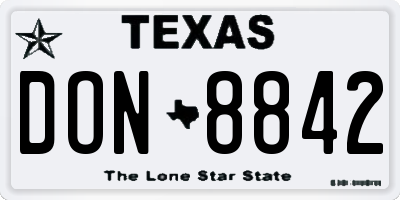 TX license plate DON8842