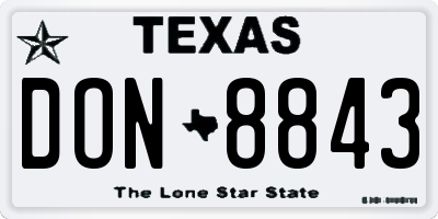 TX license plate DON8843
