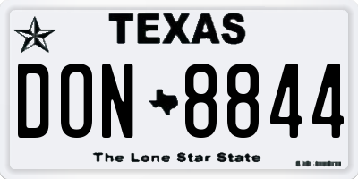 TX license plate DON8844