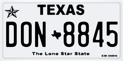 TX license plate DON8845