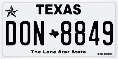 TX license plate DON8849