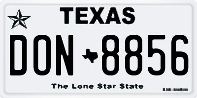 TX license plate DON8856