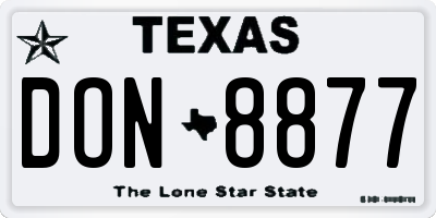 TX license plate DON8877