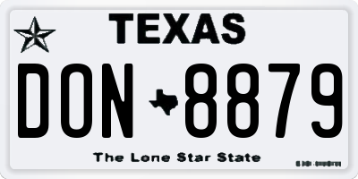 TX license plate DON8879