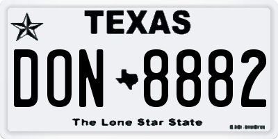 TX license plate DON8882