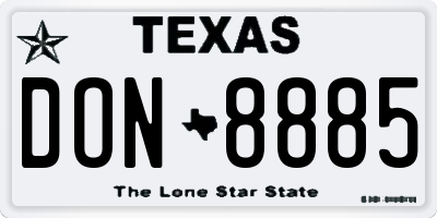 TX license plate DON8885