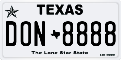 TX license plate DON8888