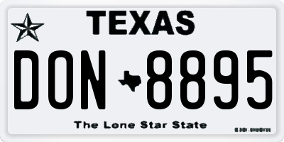 TX license plate DON8895