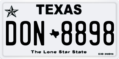 TX license plate DON8898