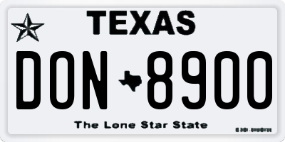 TX license plate DON8900