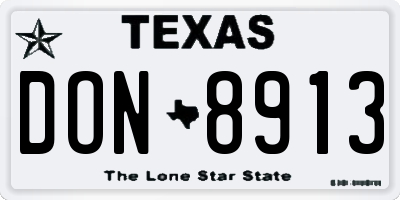 TX license plate DON8913
