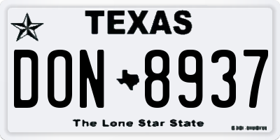 TX license plate DON8937