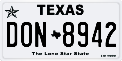 TX license plate DON8942