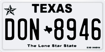 TX license plate DON8946