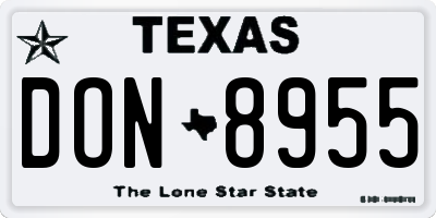 TX license plate DON8955