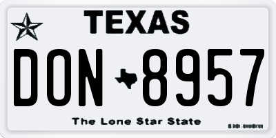 TX license plate DON8957