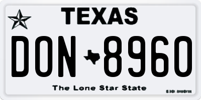 TX license plate DON8960