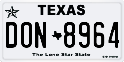 TX license plate DON8964