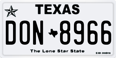 TX license plate DON8966