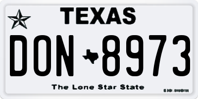 TX license plate DON8973