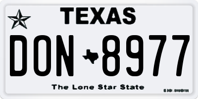 TX license plate DON8977