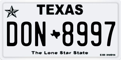 TX license plate DON8997