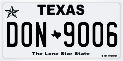 TX license plate DON9006